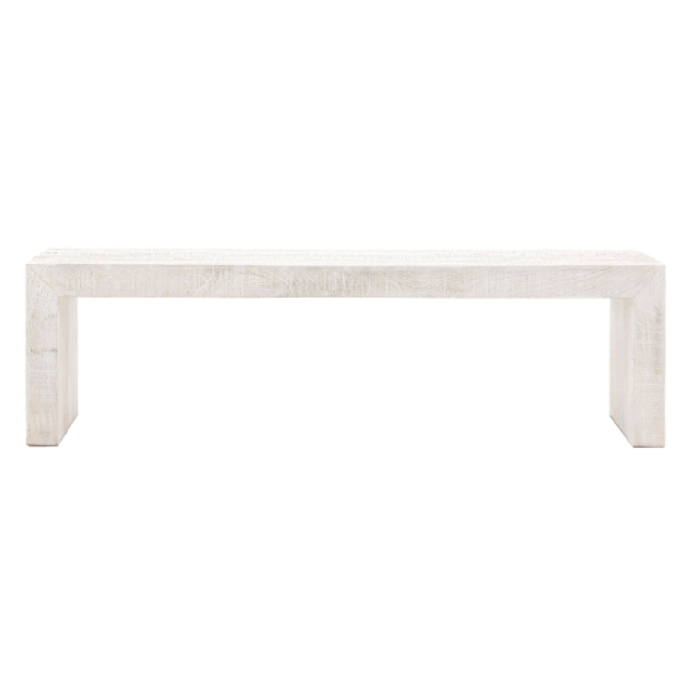 Inca Wooden Dining Bench In Whitewash