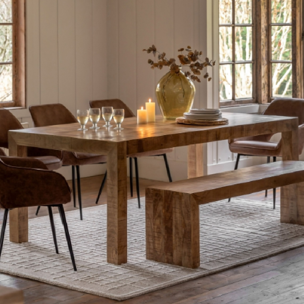 Inca Wooden Dining Table In Natural