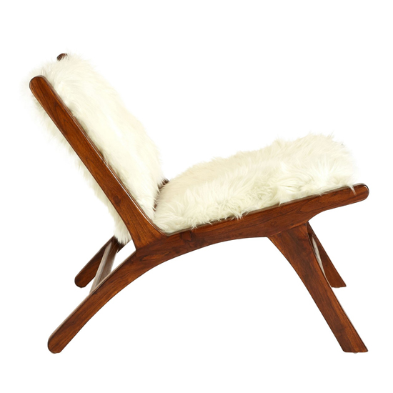 Inco Upholstered White Faux Fur Fabric Accent Chair In Natural_3