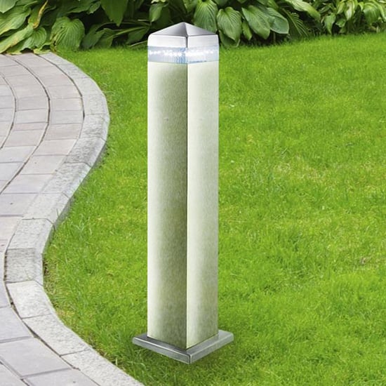 India LED 16 Lights Outdoor Post In Satin Silver