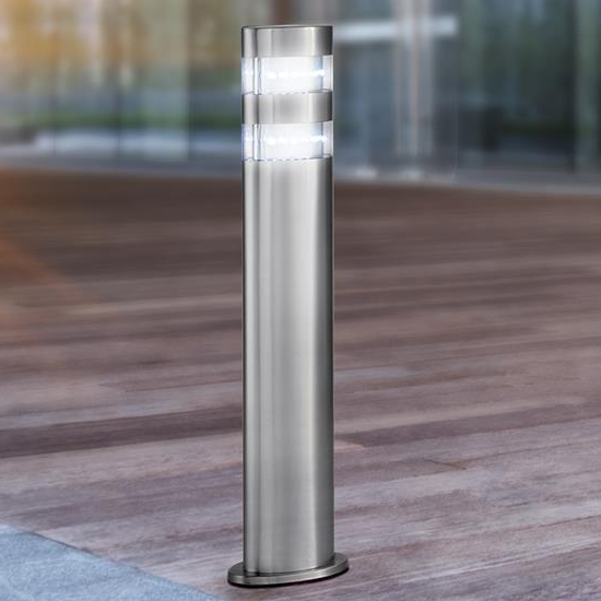 Product photograph of India Small Led 16 Lights Outdoor Post In Satin Silver from Furniture in Fashion