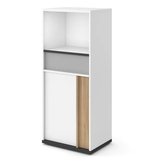 Product photograph of Indio Kids Wooden Sideboard 1 Door 1 Drawer In Matt White from Furniture in Fashion