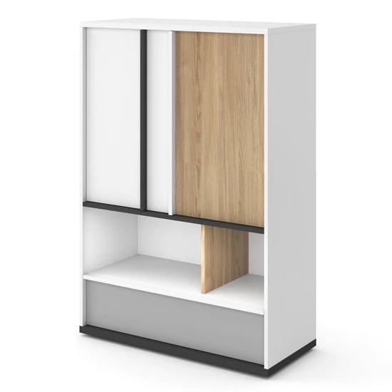 Product photograph of Indio Kids Wooden Sideboard 2 Doors 1 Drawer In Matt White from Furniture in Fashion