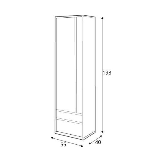 Indio Kids Wooden Wardrobe With 1 Door In Matt White