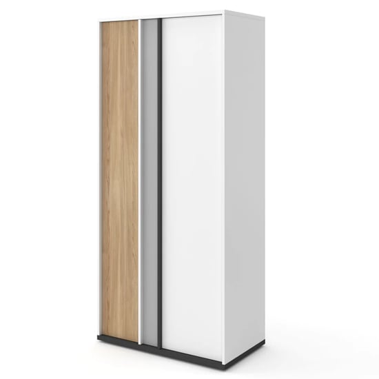 Product photograph of Indio Kids Wooden Wardrobe With 2 Doors In Matt White from Furniture in Fashion