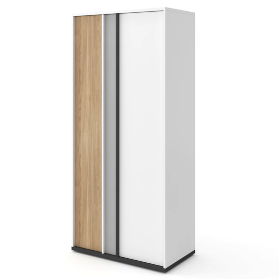 Read more about Indio kids wooden wardrobe with 2 doors in matt white