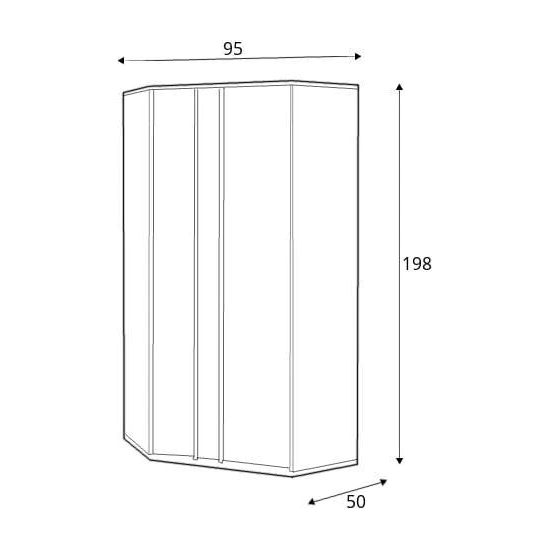 Indio Kids Wooden Wardrobe Corner With 2 Doors In Matt White