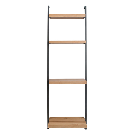 Indio Wooden Ladder Design 4 Shelves Bookcase In Oak_2