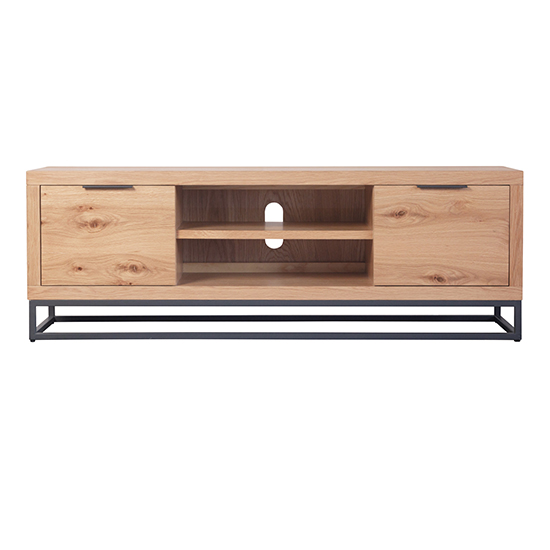 Indio Wooden Large 2 Doors And 1 Shelf TV Stand In Oak_3