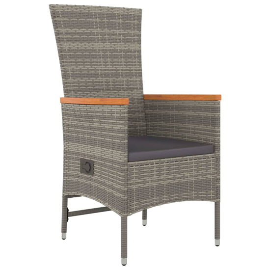 Indio Poly Rattan 3 Piece Garden Dining Set In Grey