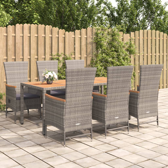 Product photograph of Indio Poly Rattan 7 Piece Garden Dining Set Large In Grey from Furniture in Fashion