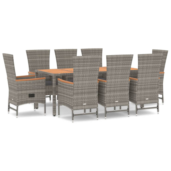 Indio Poly Rattan 9 Piece Garden Dining Set In Grey_2