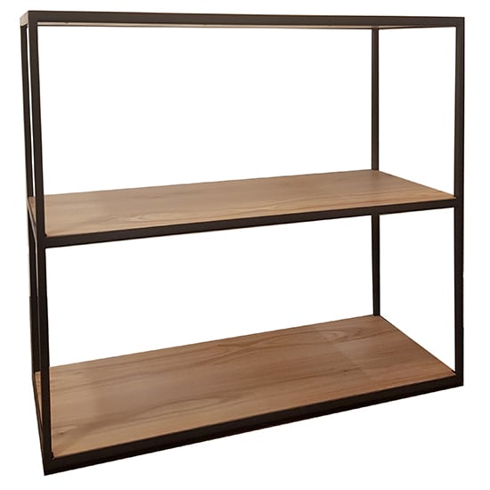 Indio Wooden Small 2 Shelves Bookcase In Oak