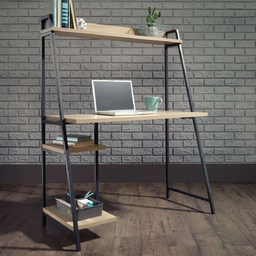 Read more about Indio wooden laptop desk with 4 shelves in charter oak