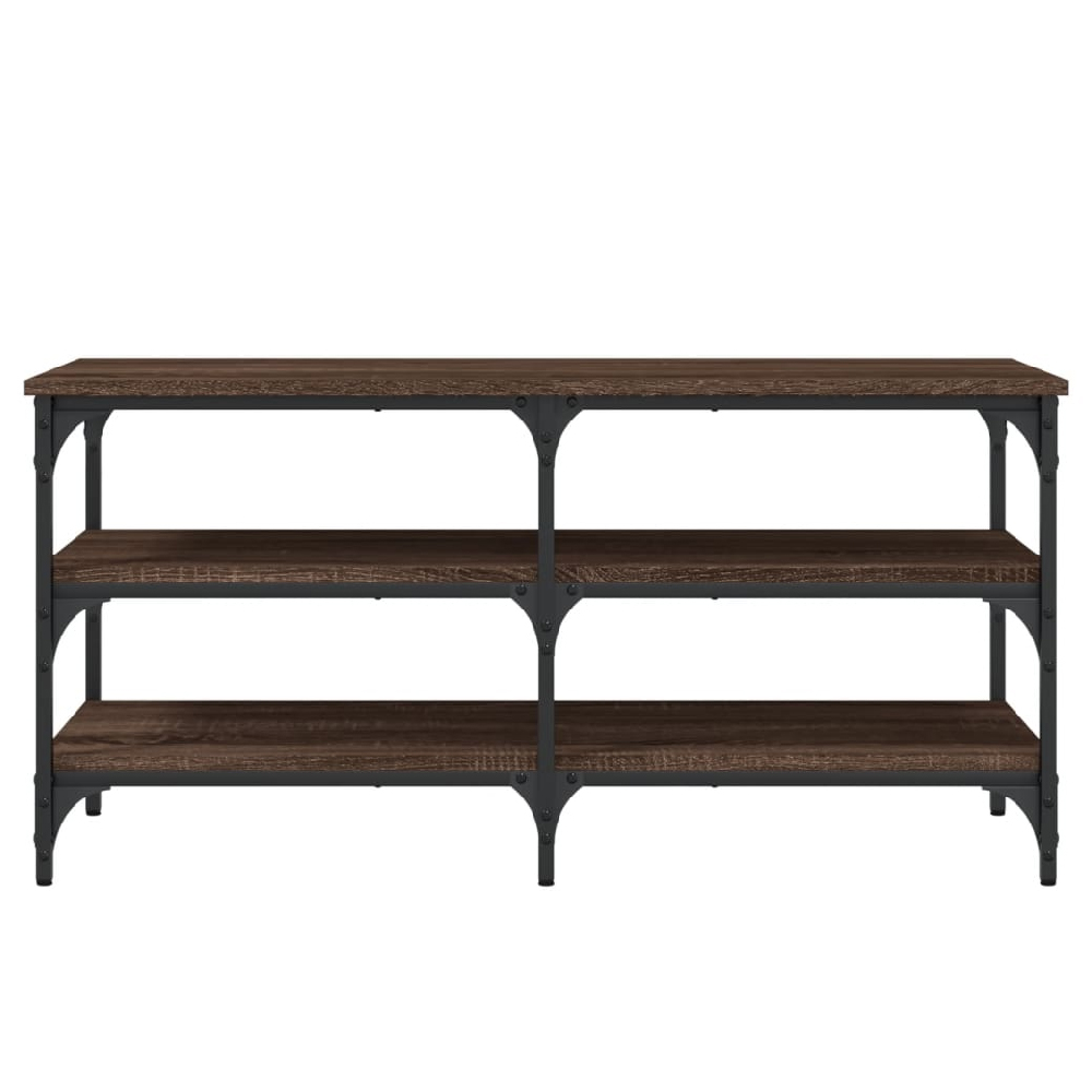 Indio Wooden Large Shoe Bench With 2 Shelves In Brown