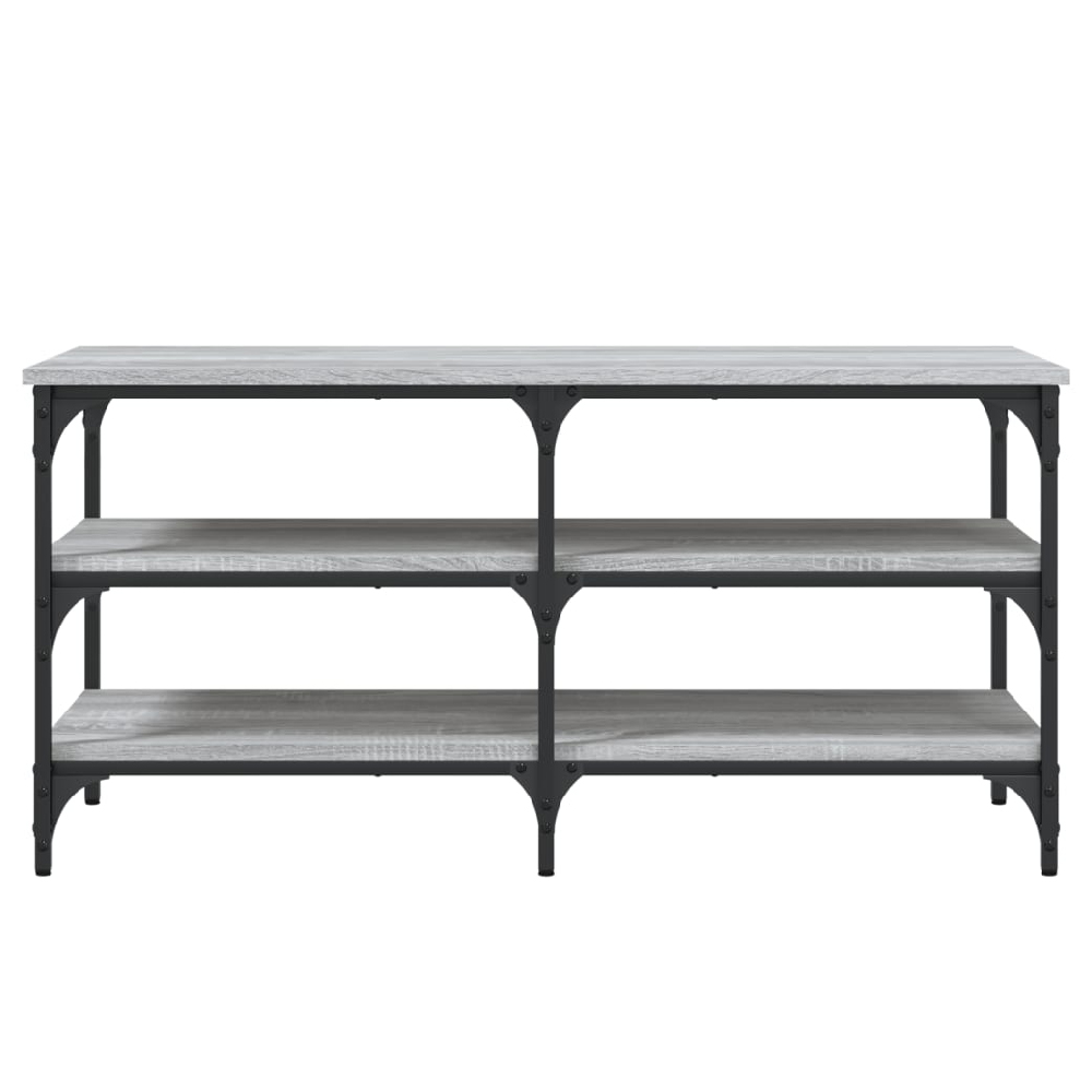 Indio Wooden Large Shoe Bench With 2 Shelves In Grey Sonoma