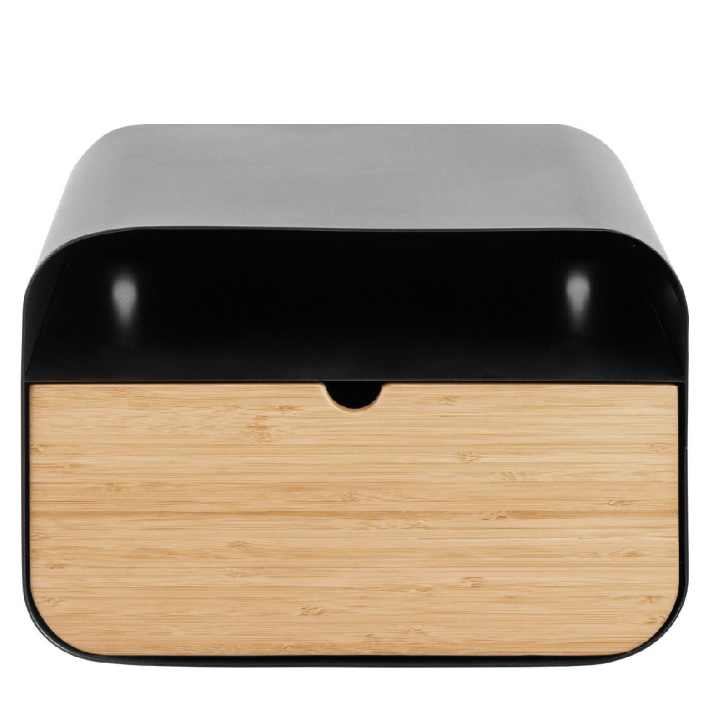 Indio Wooden Oval Bedside Cabinet With 1 Drawer In Black Bamboo