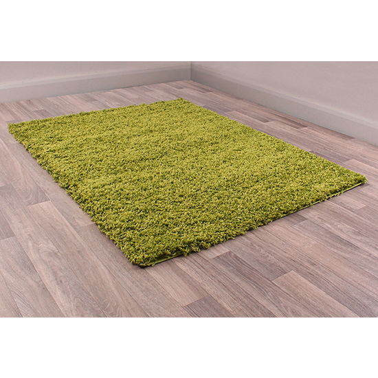 Product photograph of Indulgence 160x230cm Soft Underfoot Plain Rug In Lime from Furniture in Fashion