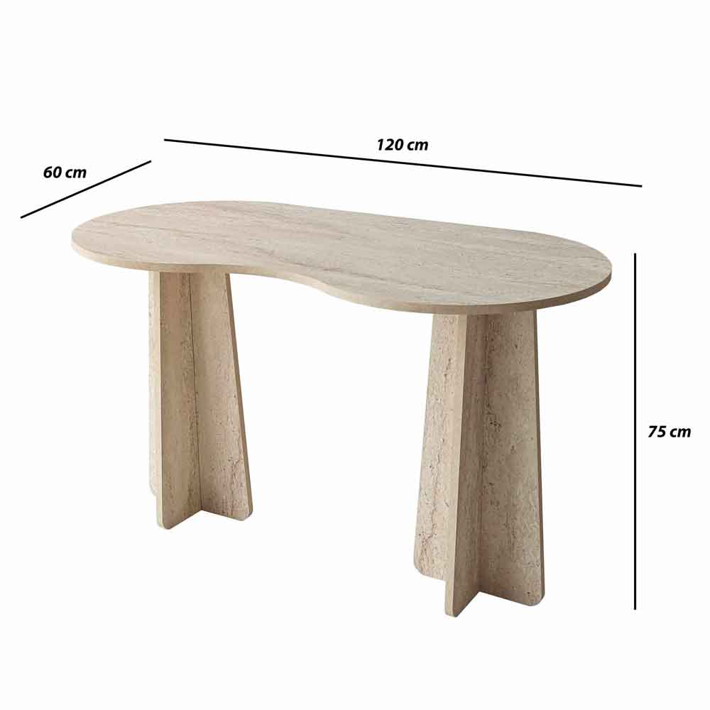 Infini Wooden Laptop Desk in Travertine Marble Effect