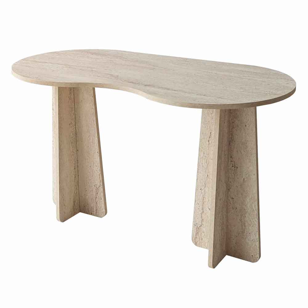 Infini Wooden Laptop Desk in Travertine Marble Effect