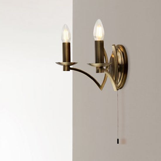Infinity 2 Lamp Wall Light In Antique Brass_2