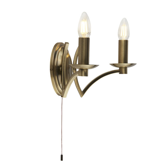 Photo of Infinity 2 lamp wall light in antique brass