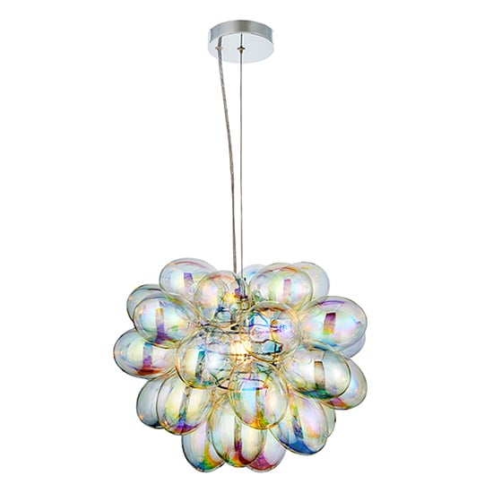 Photo of Infinity glass shade ceiling pendant light in chrome