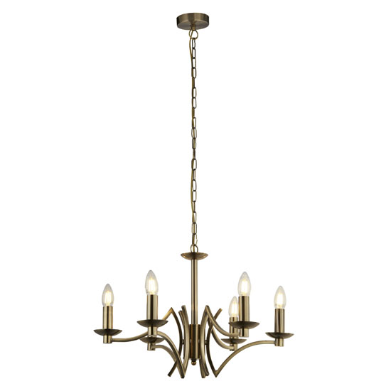 Infinity Wall Hung 6 Pendant Light In Antique Brass