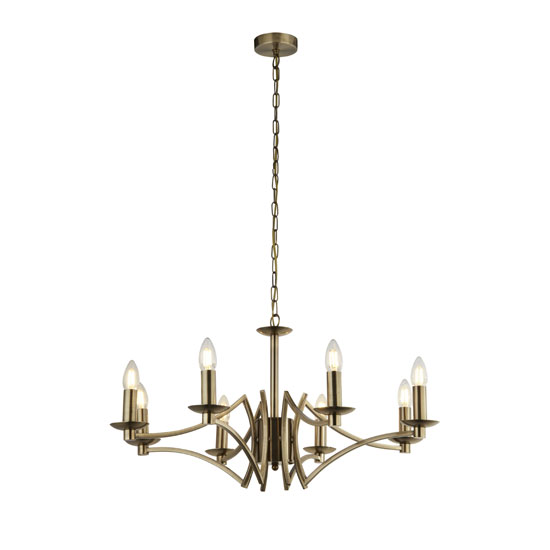 Product photograph of Infinity Wall Hung 8 Pendant Light In Antique Brass from Furniture in Fashion