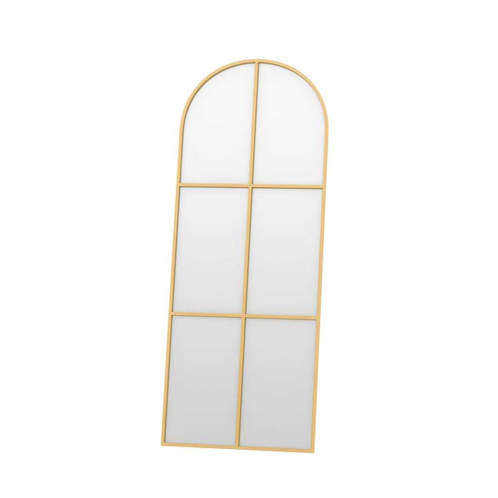 Influencer Arched Floor Full Length Mirror with Gold Metal Frame