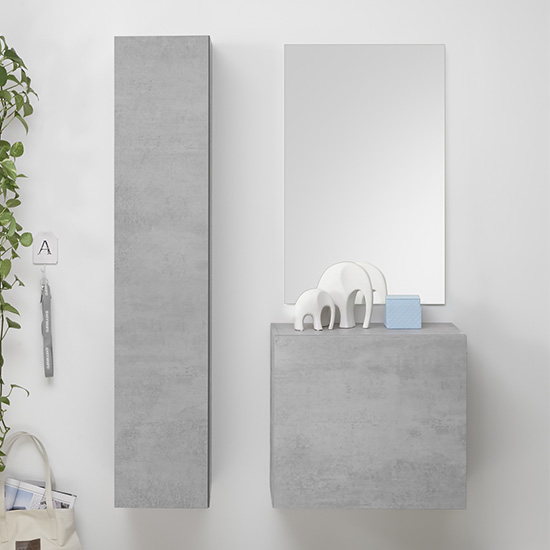 Product photograph of Infra Bathroom Furniture Set In Cement Effect With Storage Unit from Furniture in Fashion