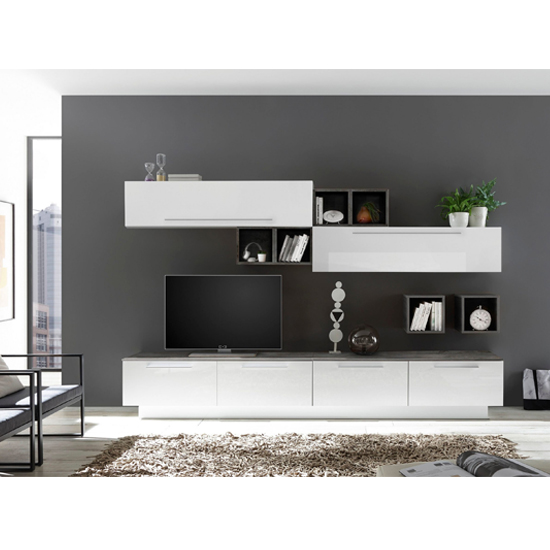 Infra Entertainment Unit In White High Gloss And Oxide
