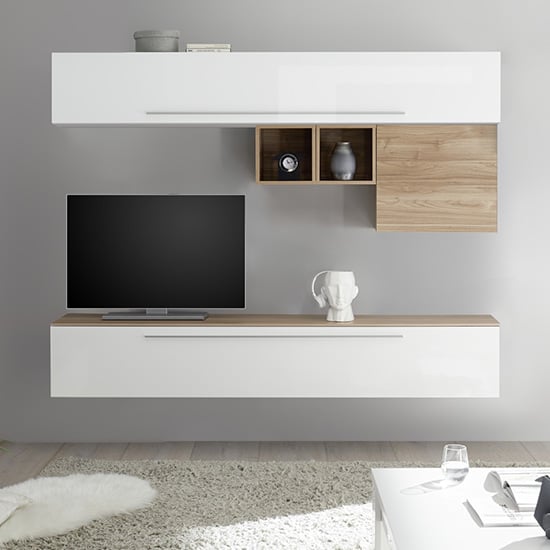 Infra Wall Entertainment Unit In Stelvio Walnut And White Gloss