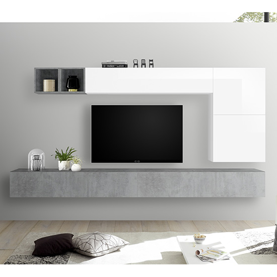 tv shelf designs with cement