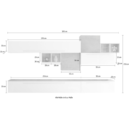 Infra TV Wall Unit In White High Gloss And Dark Walnut_2