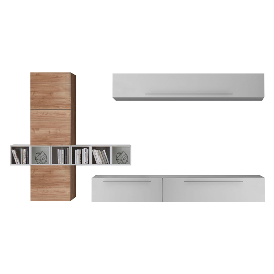 Infra White Gloss Wall Entertainment Unit In Stelvio Walnut_2