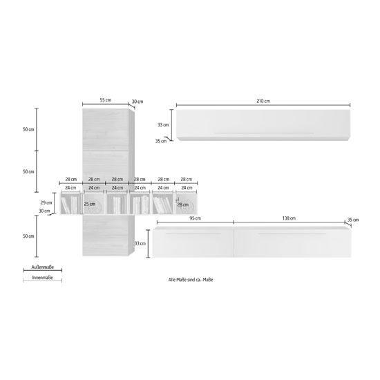 Infra White Gloss Wall Entertainment Unit In Stelvio Walnut_3