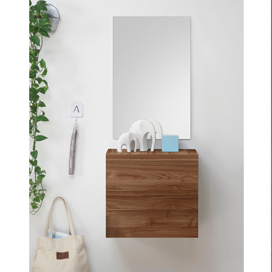 Infra Wooden Bathroom Furniture Set In Dark Walnut