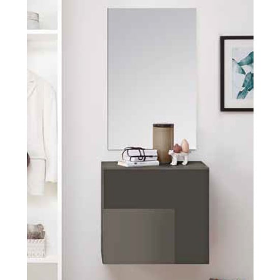 Infra Wooden Bathroom Furniture Set In Grey High Gloss