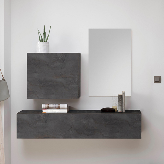 Product photograph of Infra Wooden Bathroom Furniture Set In Oxide And Mirror from Furniture in Fashion