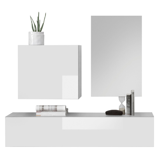 Infra Wooden Bathroom Furniture Set In White Gloss And Mirror_2