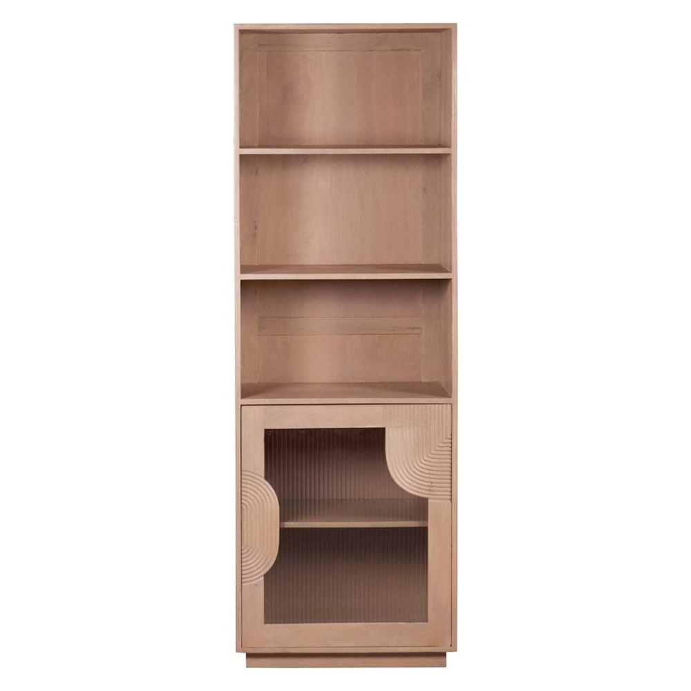 Inglewood Wooden Bookcase With 1 Door In Natural
