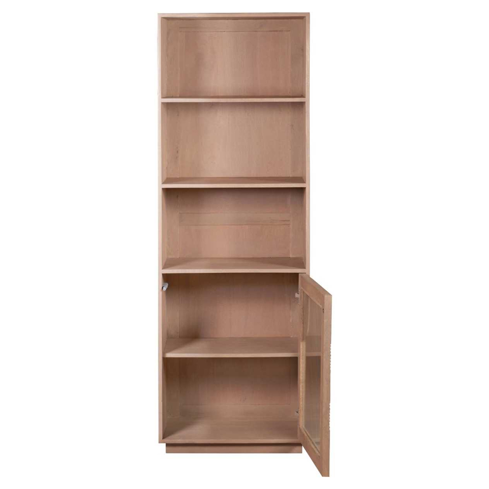 Inglewood Wooden Bookcase With 1 Door In Natural