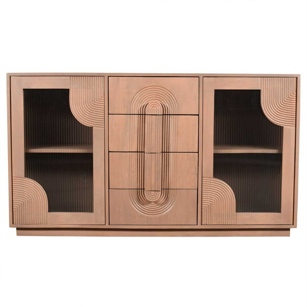 Inglewood Wooden Sideboard With 2 Doors 4 Drawers In Natural