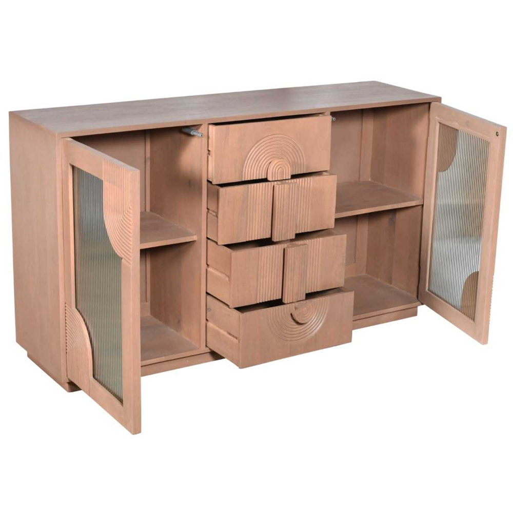 Inglewood Wooden Sideboard With 2 Doors 4 Drawers In Natural
