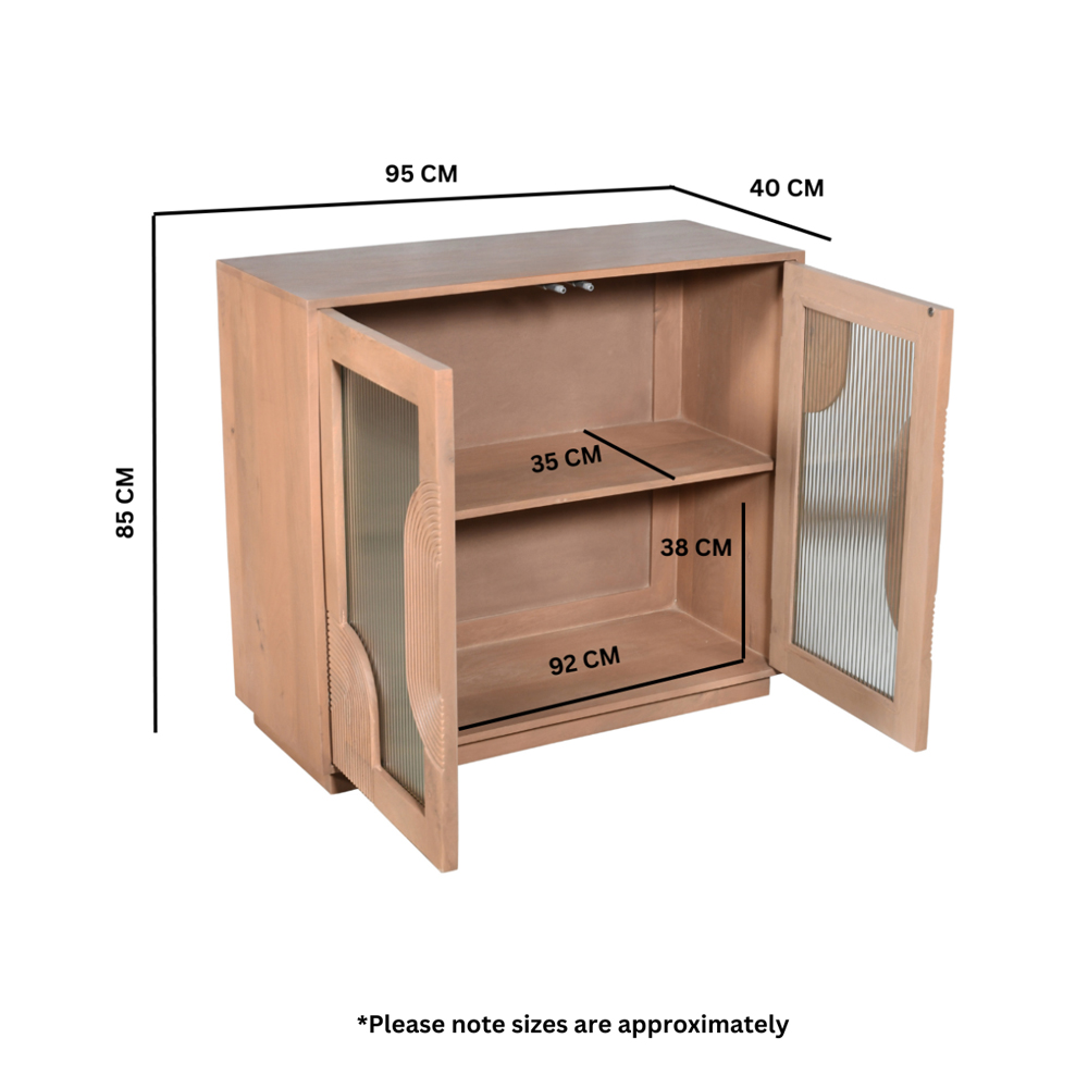 Inglewood Wooden Storage Cabinet With 2 Doors In Natural
