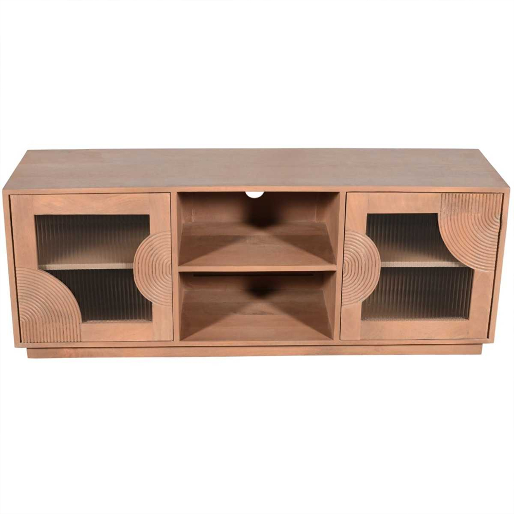 Inglewood Wooden TV Stand With 2 Doors In Natural