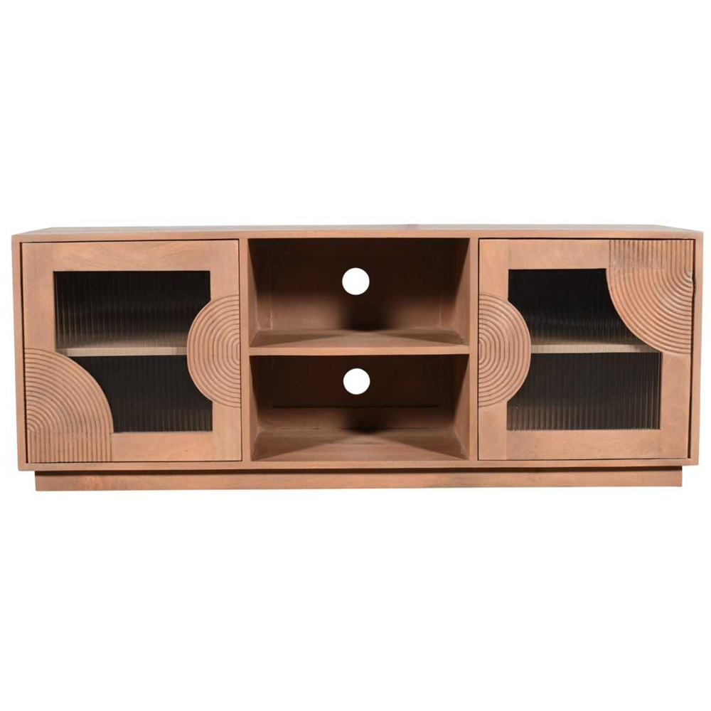Inglewood Wooden TV Stand With 2 Doors In Natural