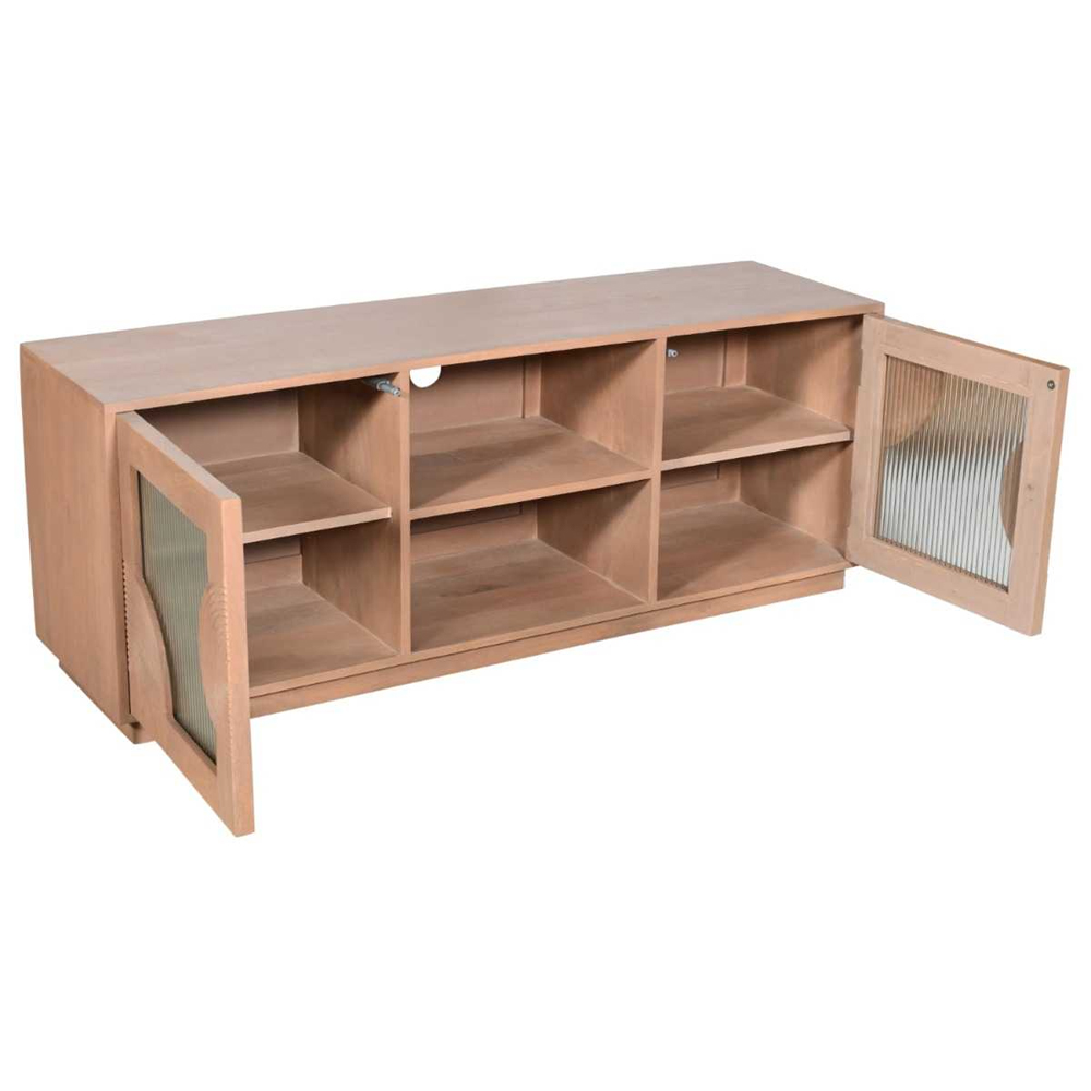 Inglewood Wooden TV Stand With 2 Doors In Natural