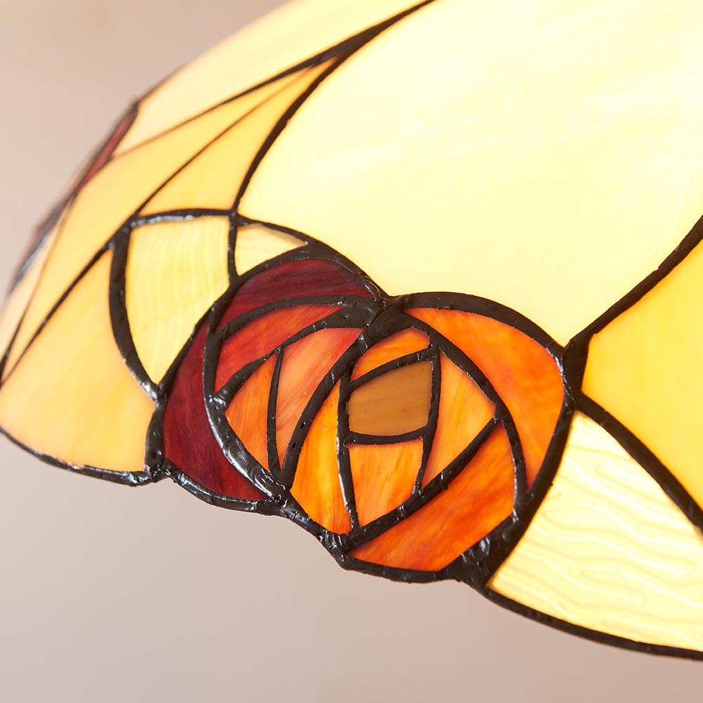 Ingram 3 Light Tiffany Glass Pendant Light In Satin Black